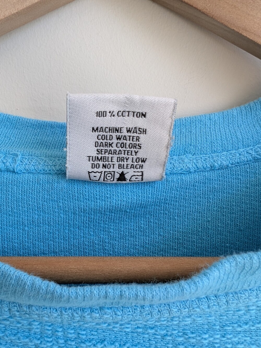 Color Me Cotton Medium C.M.C. Bright Blue Long Sleeve Shirt Top Button Pocket - Picture 7 of 12